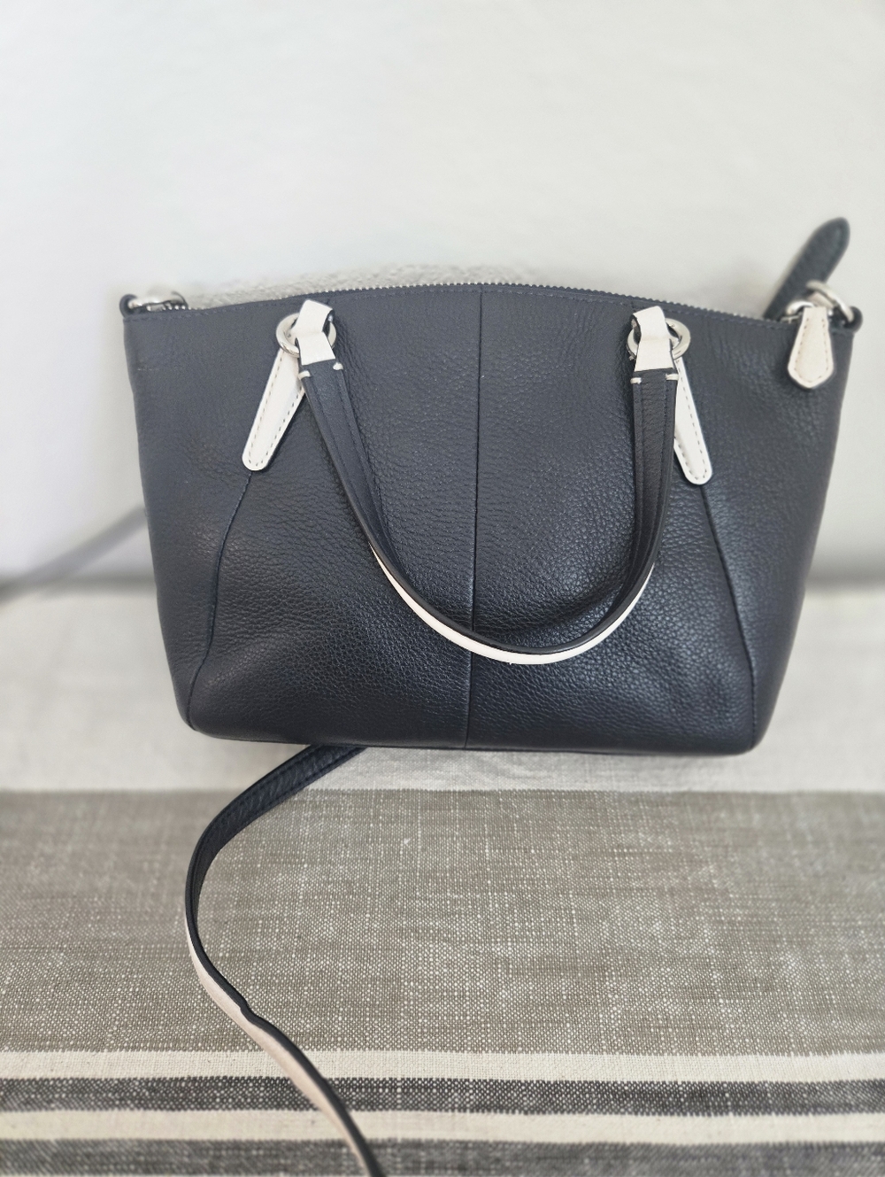 Coach Mini Kelsey Satchel in Navy Pebbled Leather F59853 - Picture 7 of 16